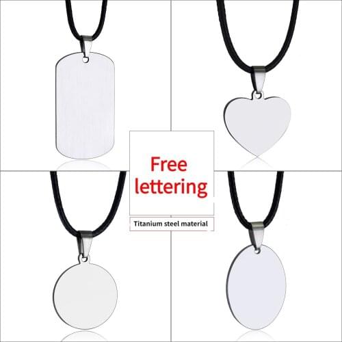 2021 New High Quality Titanium Steel Lovers Necklace Pendant Free Lettering Necklace Pendant Woman Man Jewelry Wholesale