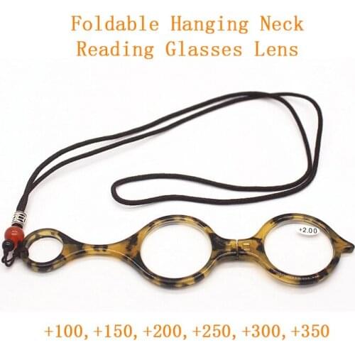 New Foldable Hanging neck Reading Glasses Lens Women Men Pendant Necklace Presbyopia Eyeglasses Spectacles Send With Lanyard