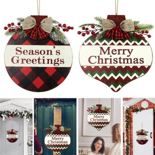 Christmas Welcome Sign Hanging Front Door Wooden Cartoon Letter Plaque Party Home Wall Decoration decoration noel
