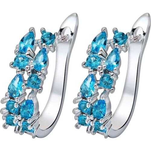 Clip earrings jewelry personality female gift lovely earrings jewelry zircon u-shaped trend design elegant multicolor fashion