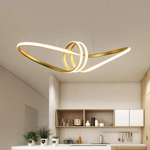 Dining Room Modern Simple LED Pendant Light Fashion Atmospheric Grade Wrought Iron Acrylic Hanging Lamp for Living Room Study
