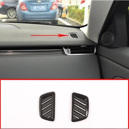 Carbon Fiber Style ABS Car Dashboard Air Conditioning Vent Frame Trim For Land Rover Discovery Sport L550 2020 Car Accessories