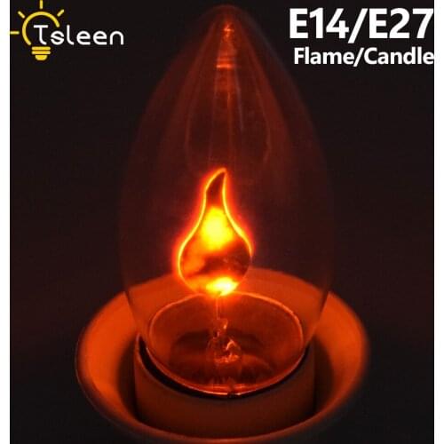 LED E27 Flame Bulb Fire E14 lamp Corn Bulb LED Candle Bulb Retro Edison Type Chandelier 3W 220V Light Flickering Flame Bulbs