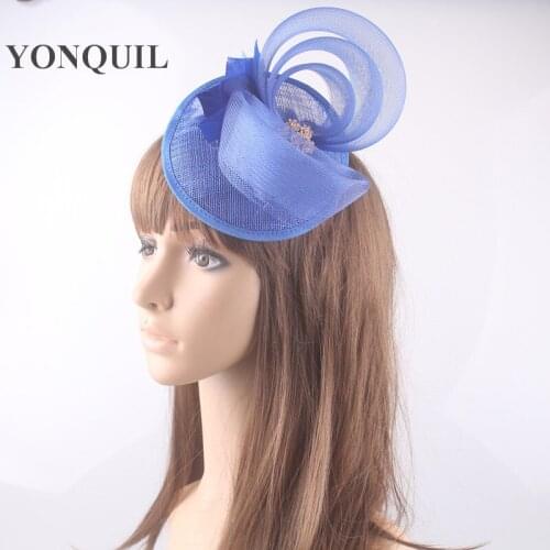 Church Vintage Sinamay Fascinator Headpiece Crinoline Loops Cocktail Party Hats Bridal Tea Race Bridal Wedding Hair Accessories