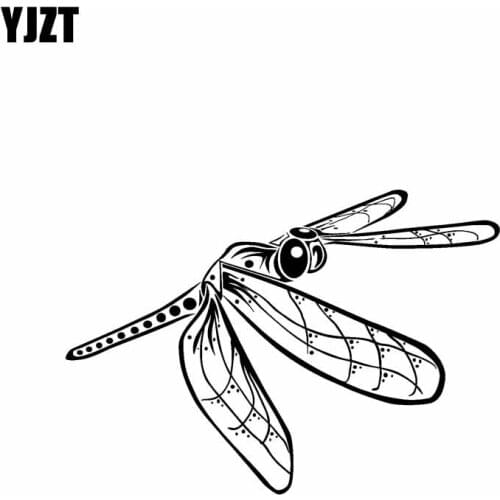 YJZT 18CM*12.5CM Beautiful Dragonfly Nifty Vinyl Decal Car Artistic Sticker Black/Silver C19-0663