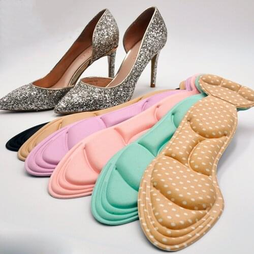 1 Pair Women Insole Pad Breathable Anti-slip Inserts High Heel Insert Pad Foot Heel Protector Shoes Accessories