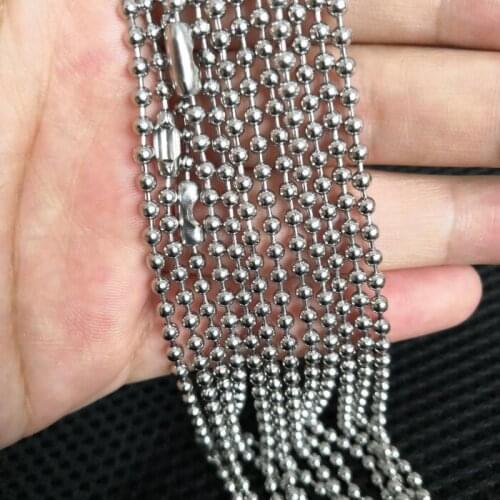 20pcs/lot 60cm/24 inches No Fade Bamboo Round Bead Stainless Steel Chains For Pendants Necklaces DIY Jewelry Making Findings