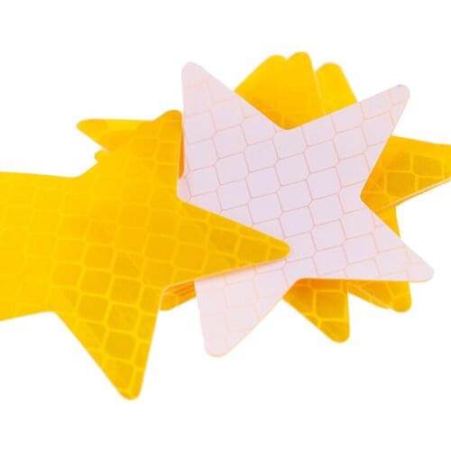 4Pcs Reflector Stickers Decals Pentagram Reflective Warning Strip Tape Car Secure Star Styling Car Bumper Reflective Strips