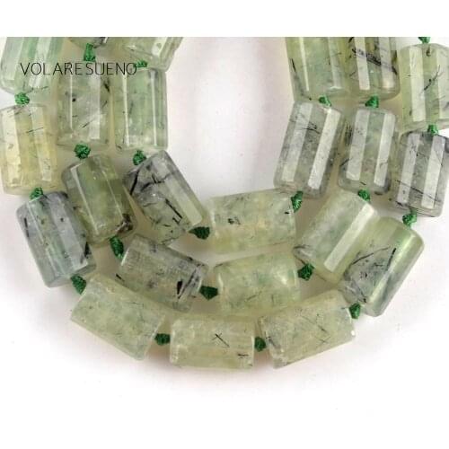 5*10mm Natural Stone Grape Stone Green Prehnites Column Beads Spacer Loose Beads For Jewelry Making Diy Bracelet Strand 15"