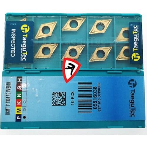 50PCS Taegutec original DCMT11T304 FG PV3010/ DCMT11T308 FG PV3010 carbide inserts CNC blade lathe tool