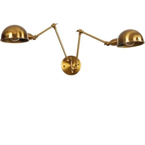Art Deconew Bronze Retro Wall Light Iron Arm Double Aisle Living Room Gold Lampe Industrielle Vintage Wall Sconce Wall Arm Lamp