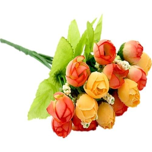12pcs/lot Artificial Flower 2CM Silk Spring Rose Bride Bouquet Home Wedding Decor Scrapbooking DIY Supplies