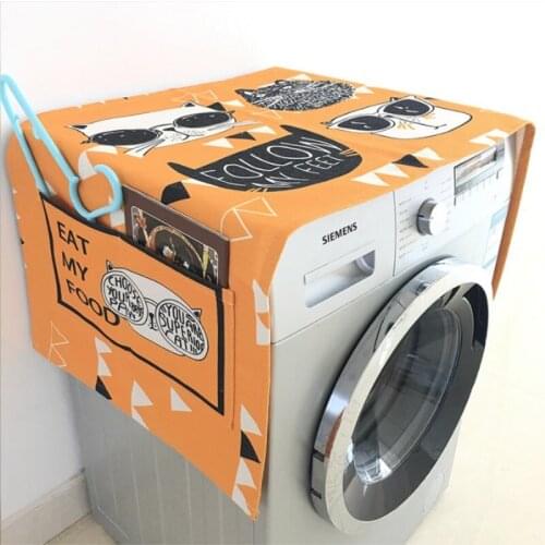Cotton And Linen Drum Washing Machine Dust Cover Bedside Table Cloth Single Door Refrigerator Cover Universal Dust Cloth
