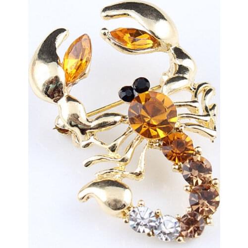Miraculous Decorative Imitated Rhinestone Garment Jewelry Brooch Bridal Wedding Imitated Crystal Animal Scorpion Brooch