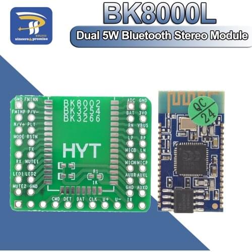 Dual 5W Bluetooth Stereo Module Transmission BK8000L AT Commands SPP Bluetooth Speaker Amplifier DIY Support AUX Audio