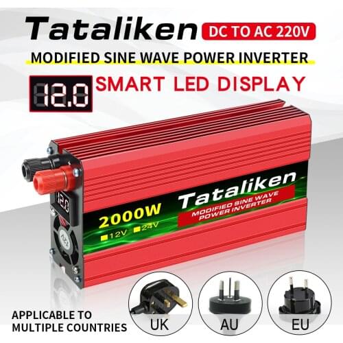 Inverter 12v 220v 600w 2000w 2000w 2600w with voltage display for household trams