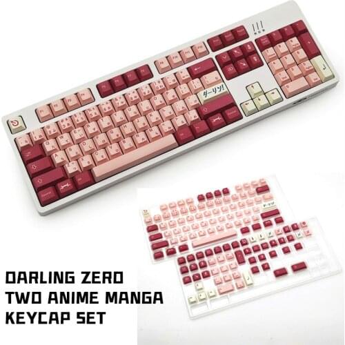 Darling Zero Two Anime Manga Keycap Set Japanese English Franxx Waifu Key Caps