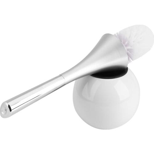 Creative Bathroom Toilet Scrub Cleaning Brush Holder Set With Stainless Steel Base ABS Plastic Handle Toilet Brush