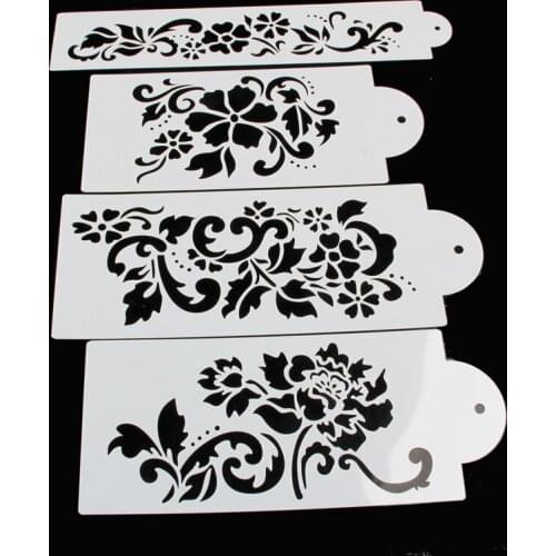 Lace Flower Cake Fondant Cookie Side Baking Stencil Wedding Decorating DIY Tools