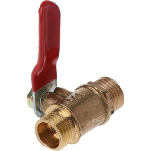 1/4" Ball Valve Male to Male Pipe BSP Brass Ball Valve with Red Lever Handle X4YD