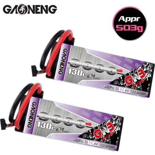 1-2PCS GAONENG GNB 11.4v 9000mAh 130C LiPo Battery For remote control Car Racing Spare Parts With Shell Upgrade LiHV 3S Battery