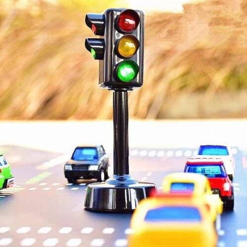 Mini Traffic Signs Road Light Block with Sound LED Children Safety Education Kids Puzzle Traffic Light Toys Boys Girls Gifts