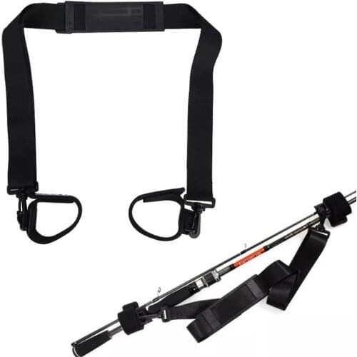 Multi-Function Adjustable Shoulder Straps Fishing Rod Pole Shooting Stick Carry Strap Sling Shoulder Belt