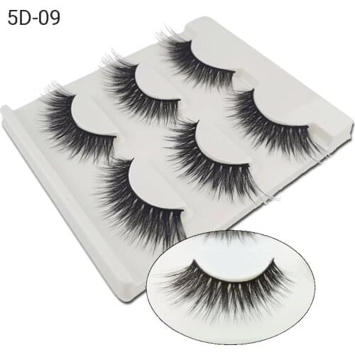 Bobilash 3 Pairs 5D False Eyelashes Natural Fake Lashes Long Makeup Faux Mink Lashes Eyelash Extension Women Fashion for Beauty