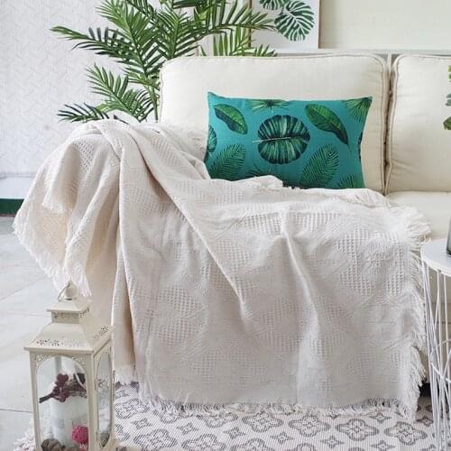 New solid white kids adult knitted throw blanket sofa chair desk blanket throw Home cover beach travel bed sofa Use wholesale