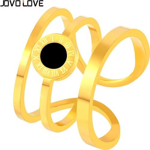 New Stainless Steel Wedding Ring Sets For Women Roman Number Ring Creative Temperament Personality Fashion Female Brand Jewelry