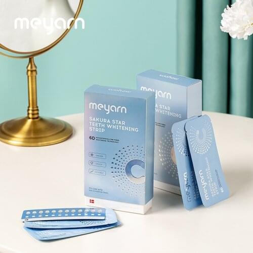 MEYARN Teeth Whitening Strip Brighten and Whiten Teeth Dental Film Eliminate Yellow Teeth 1 Box（14 pairs/28 strips)