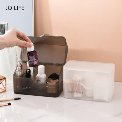 JO LIFE Nordic Transparent Cosmetic Skin Care Bottles Storage Box With Lid Anti Dust Makeup Holder