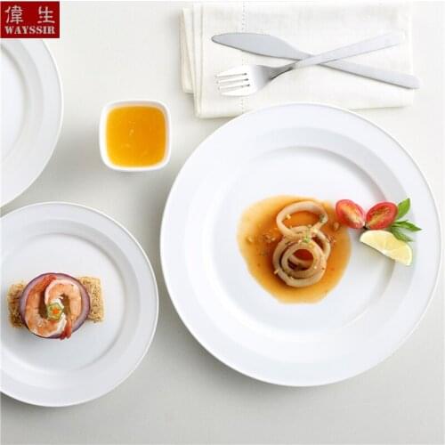 Nordic High Quality Round Shape Dinner Dish Restaurant Hotel Super White Porcelain Charger Plate Household Food Cake Ceramics