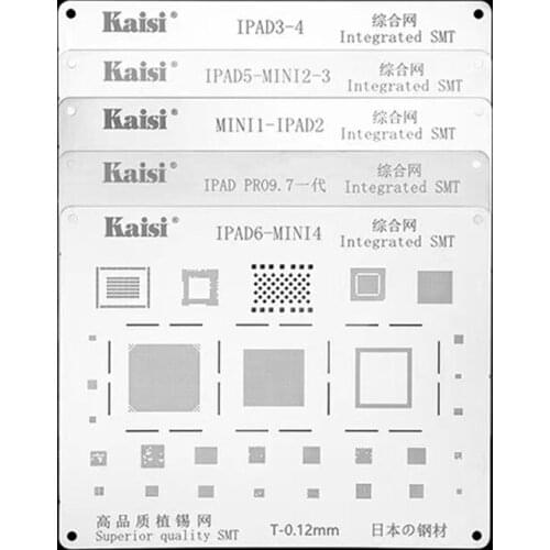 2D BGA Reballing Stencil template Stainless Steel Plate For ipad 23456 mini1234 pro Motherboard IC Chip Soldering Repair Tool