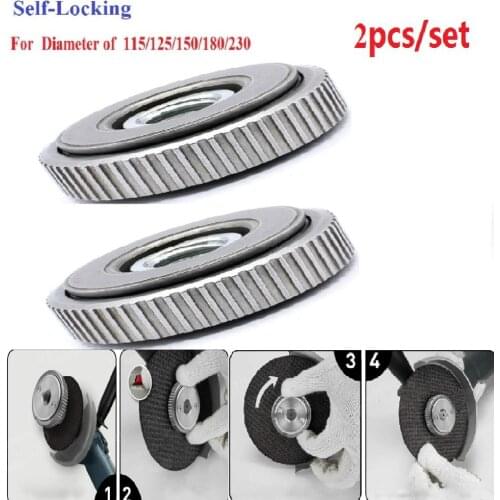 2 Pack M14 Angle Grinder M14 Thread Replacement Quick-release Nut Clamping Power Tools Grinders Self-locking Pressure Plate
