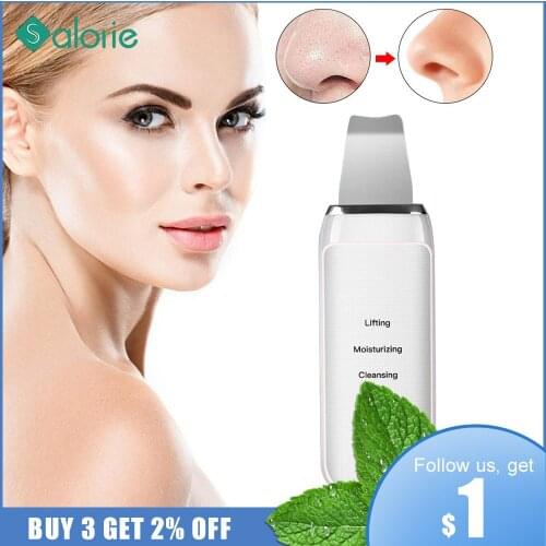 Blackhead Removal Ultrasonic Skin Scrubber Deep Face Cleaning Machine Peeling Shovel Facial Pore Cleaner Face Skin Scrubber Lift