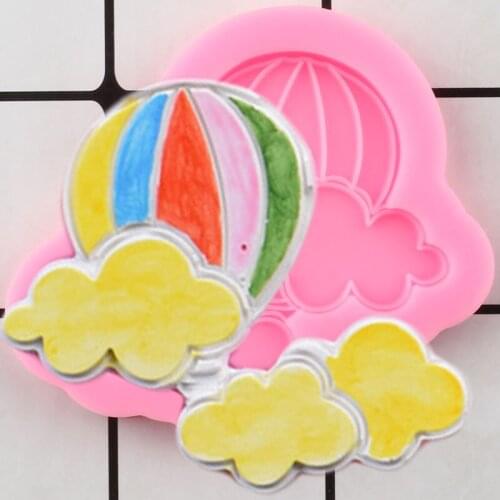 Hot Air Balloon Cloud Silicone Mold DIY Party Candy Polymer Clay Chocolate Molds Cake Decorating Tools Cake Border Fondant Mould