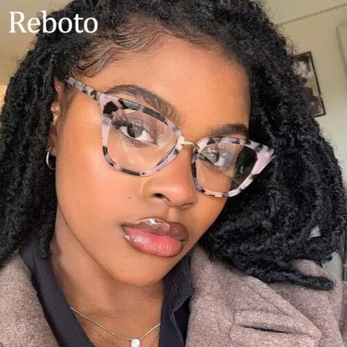 Fashion Leopard Cat Eye Glasses Frame Women TR90 Anti Blue Light Optical Glasses Frames High Quality Transparent Eyeglasses