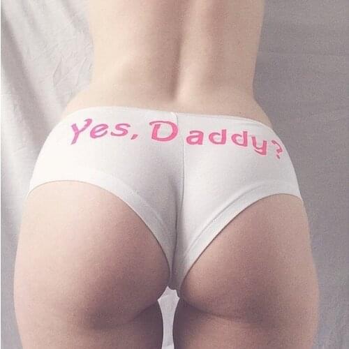 Women Panties T-string Thongs Yes Daddy Letter Printed Funny Lingerie G-string Briefs Knickers Underwear Ladies Briefs Underwear