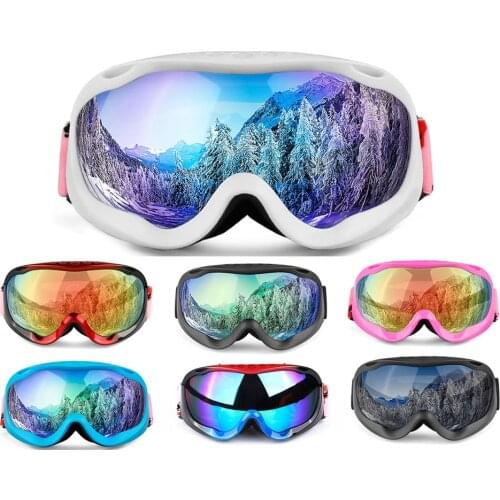 Queshark Winter Men Women HD Ski Goggles UV400 Anti-Fog Ski Eyewear Windproof Snowboard Glasses Mirror Lens Skiing Goggles