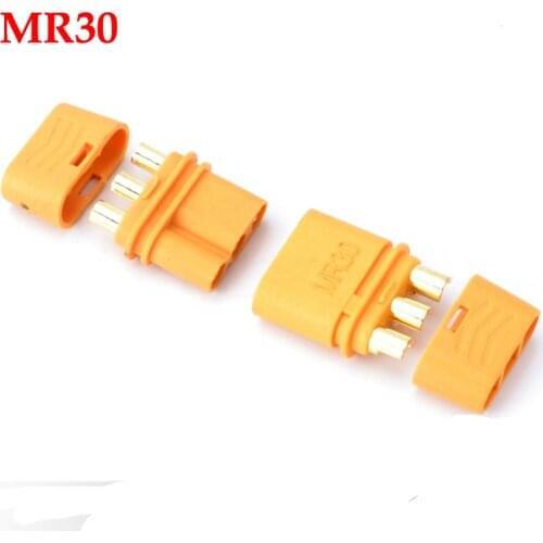 1 Pair Mr30 Male Female Connector Plug with Sheath for Rc Lipo Battery Rc Multicopter Airplane