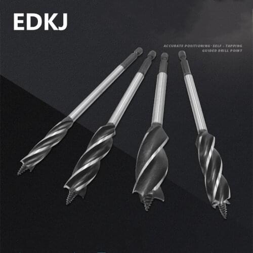 1pcs carpentry drill head hexagonal handle screw drill four-slot extension hemp door lock opener drawer board expansion hole