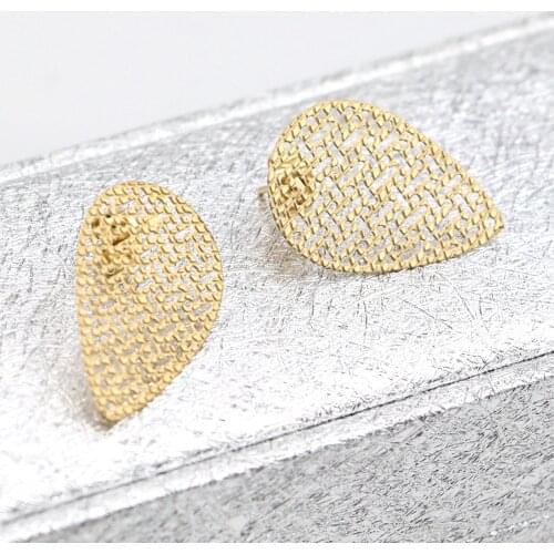 10pcs/lot Fashion Stainless steel Openwork drip pattern earrings Women Earring Base Connectors Linkers for DIY Earrings Jewelry