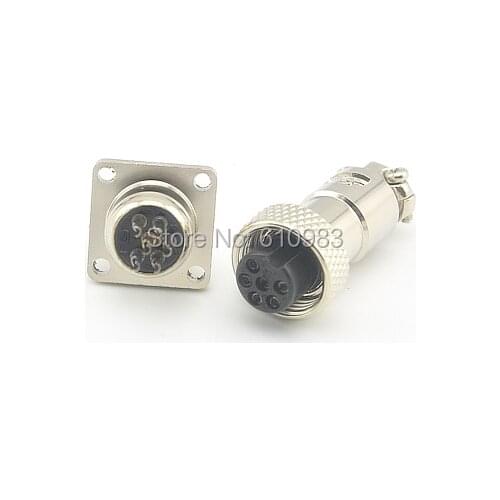 12mm 6Pin XLR Panel Mount Aviation Radio Connector 6 Pin Socket Plug Wire Connector