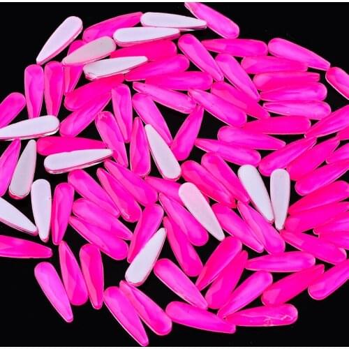 20pcs/lot Neon Rose 3x10 Flatback Waterdrop Nail Art Decoration Rhinestone 3D Strass Charm Glass Gem Manicure Nail Accessories