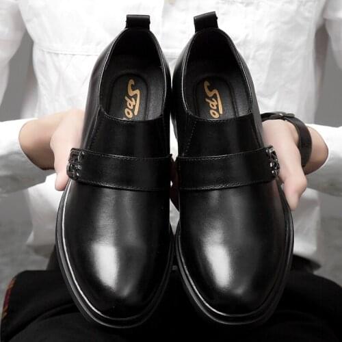 2019 spring and autumn brand fashion mens shoes classic business high-quality natural leather leather shoes large size 47