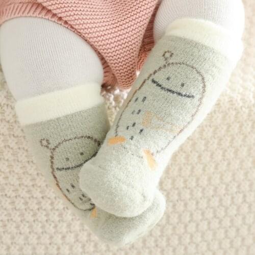 3 Pairs Lot Newborn Infant Winter Anti Slip Long Sock Toddler Kids Baby Boys Girl velvet Thick Warm Cartoon Nylon Knee High Sock