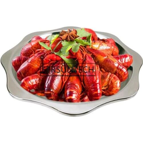 30pcs Stainless Steel Octagonal Dinner Plate Cray Lobster Dish Tray Food Container Outdoor Camping Picnic Tableware