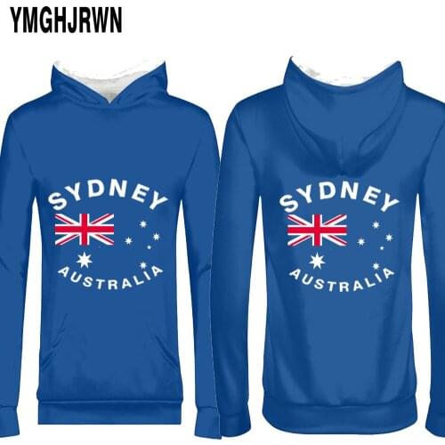 AUSTRALIA male youth custom name number photo zipper sweatshirt au white blue black red aus flag nation country boy clothing