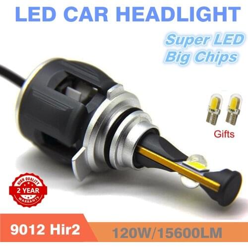 Goeser 9012 Led Headlight Bulbs Canbus Hir2 Automobiles Lamp 12V Auto Light 120W 6000K 20000LM Super Bright XHP70 ETI70
